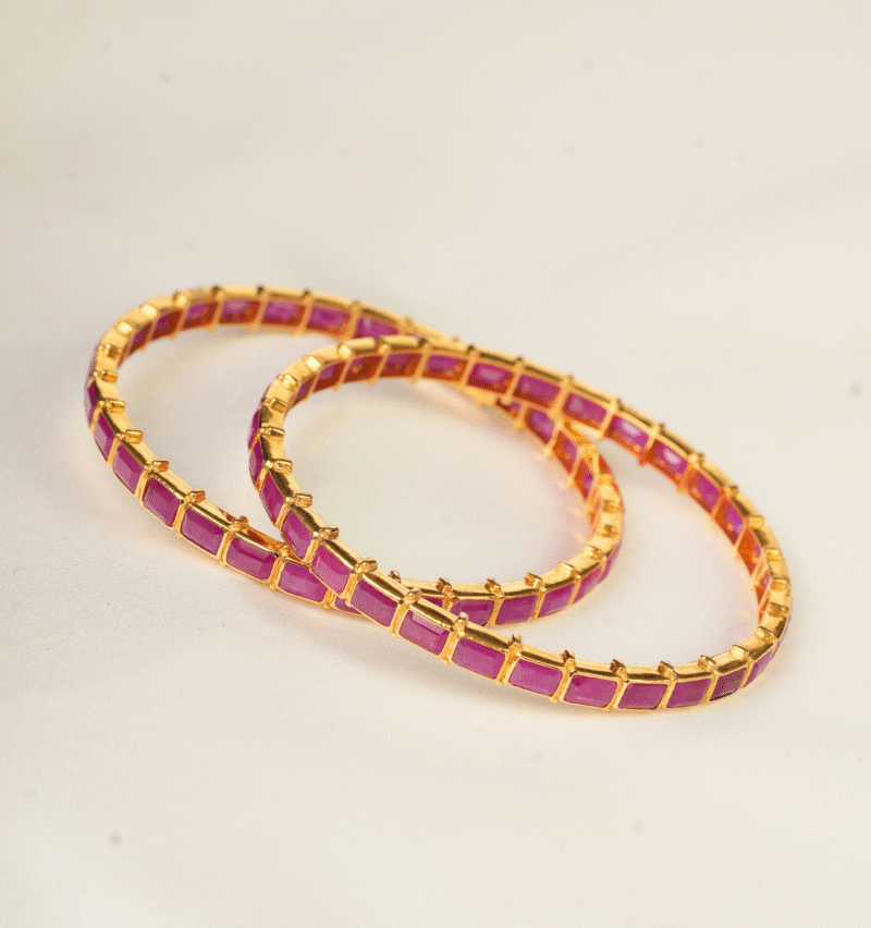 Red Stone Bangles [ 40.780 Gram ] - 22Kt - Image 2