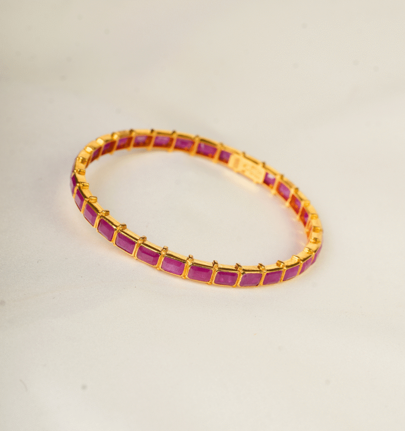 Red Stone Bangles [ 40.780 Gram ] - 22Kt - Image 3