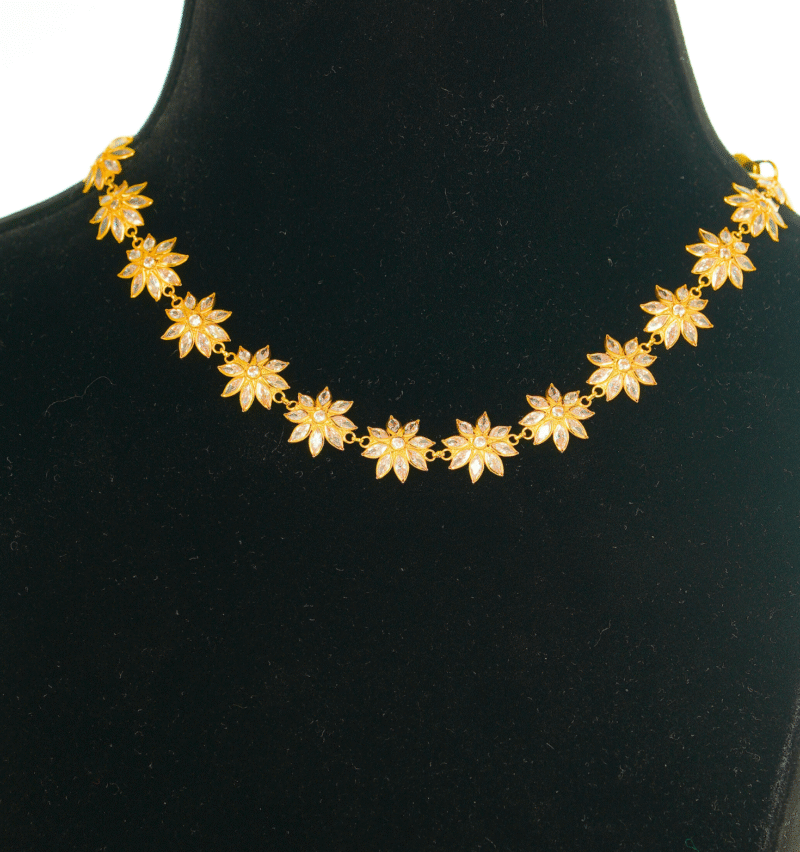 Polki Necklace [ 9.670 Gram ] 22KT